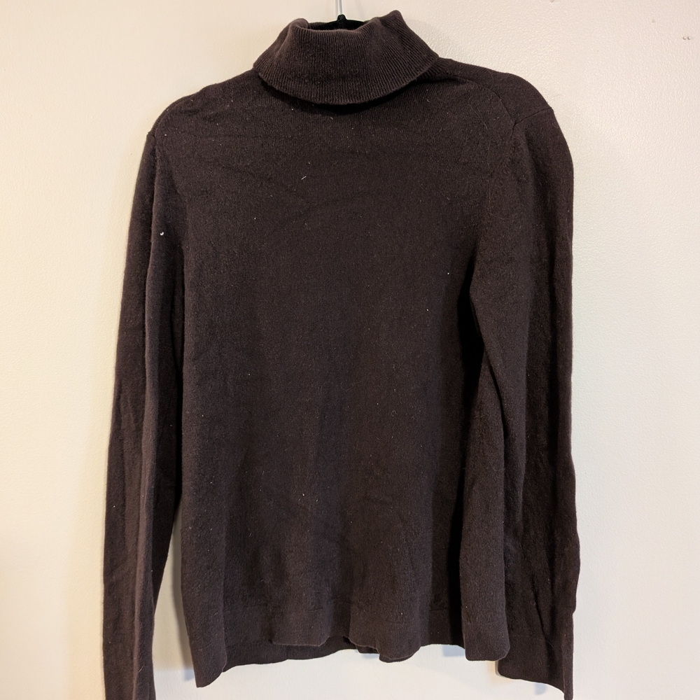 Ann Taylor Chocolate Brown Cashmere Turtleneck